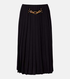 Balmain Balmain Chain-detail pleated midi skirt