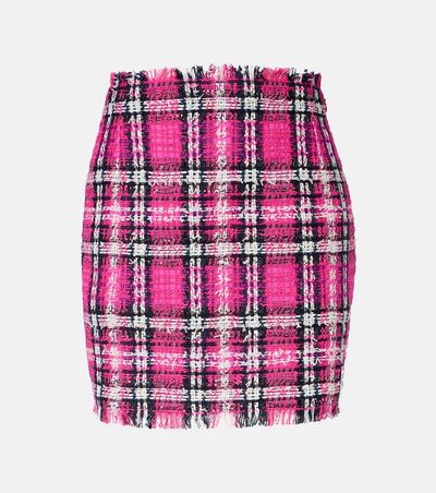 Balmain Balmain Checked cotton and wool-blend tweed miniskirt