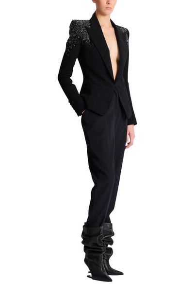 Balmain Balmain Crepe jacket with "Amethyst" embroidery