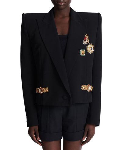Balmain Balmain Cropped Embroidered Jacket