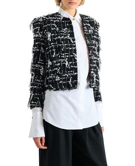 Balmain Balmain Cropped Jacket in Fringed Tweed