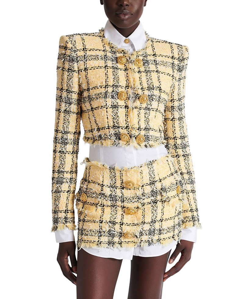 Balmain Balmain Cropped Jacket in Glitter Tweed