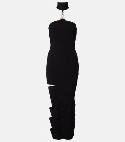 black balmain dress Sweetheart Black Mermaid Bridesmaid Dress with Slit QB3036 US16 / As Picture