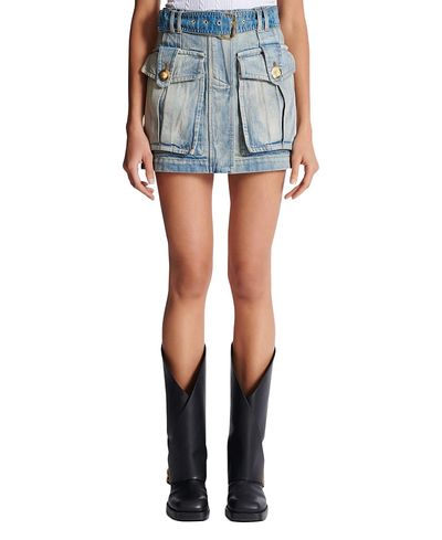 Balmain Balmain Denim Skirt with Pockets