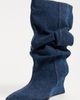 Balmain Balmain Denim Wedge Ankle Boots Bleu Jean - 2
