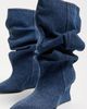 Balmain Balmain Denim Wedge Ankle Boots Bleu Jean - 5