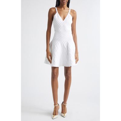 Balmain Balmain Diamond Jacquard Mini Sweater Dress