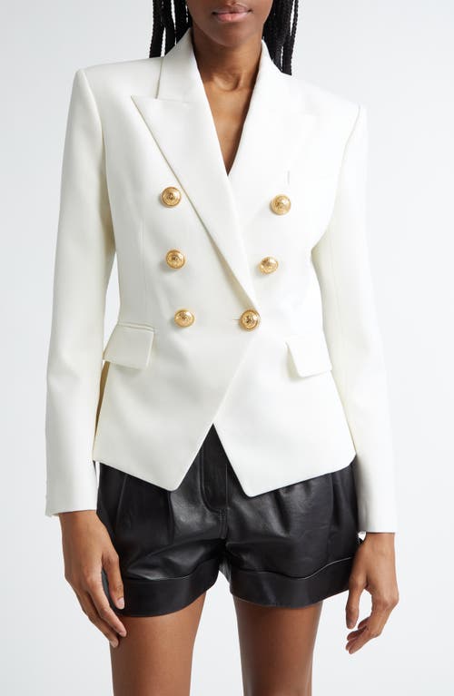 Balmain Balmain Double Breasted Wool Grain de Poudre Blazer