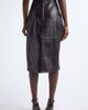 Balmain Balmain Draped High Waist Leather Midi Skirt - 2