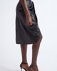 Balmain Balmain Draped High Waist Leather Midi Skirt - 3