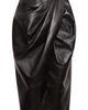 Balmain Balmain Draped High Waist Leather Midi Skirt - 5