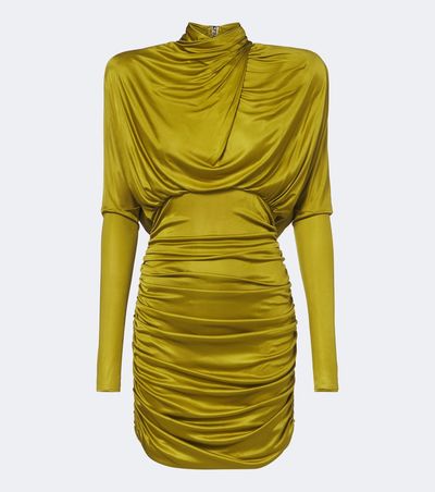Balmain Balmain Draped open-back jersey minidress