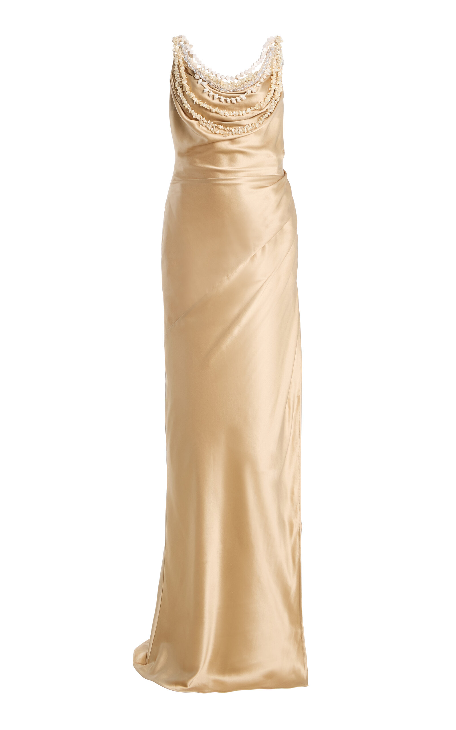 Balmain Balmain Draped Silk Maxi Dress