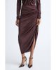 Balmain Balmain Draped Viscose Jersey Slit Midi Skirt - 1