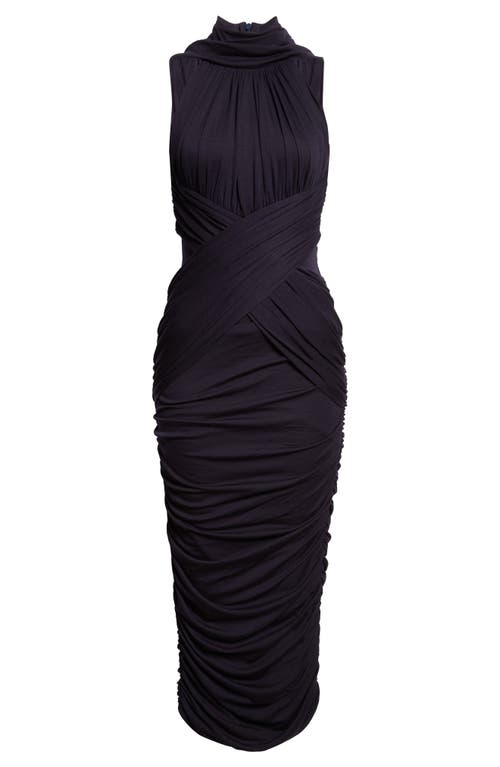 Balmain Balmain Draped Wool Jersey Midi Dress
