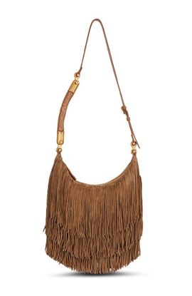 Balmain Balmain Ebene Hobo Fringes-Suede Leather