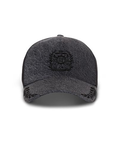 Balmain Balmain Ecusson Embroidered Denim Cap