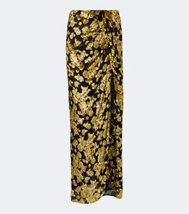 Balmain Balmain Embellished jacquard velvet maxi skirt