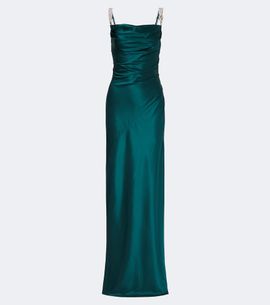 Balmain Balmain Embellished ruched silk satin gown