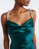 Balmain Balmain Embellished ruched silk satin gown - 3