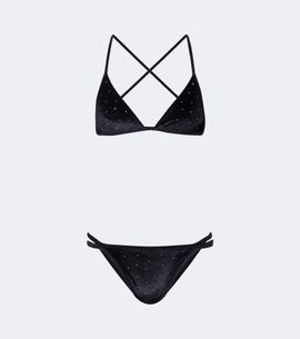 Balmain Balmain Embellished velvet bikini