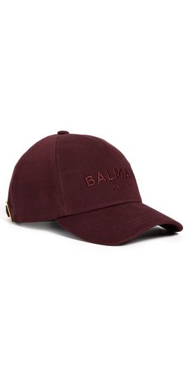 Balmain Balmain Embroidered Logo Cotton Cap Miz Lie De Vin One