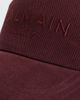Balmain Balmain Embroidered Logo Cotton Cap Miz Lie De Vin One - 5