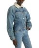 Balmain Balmain Faded Denim Peplum Jacket - 1