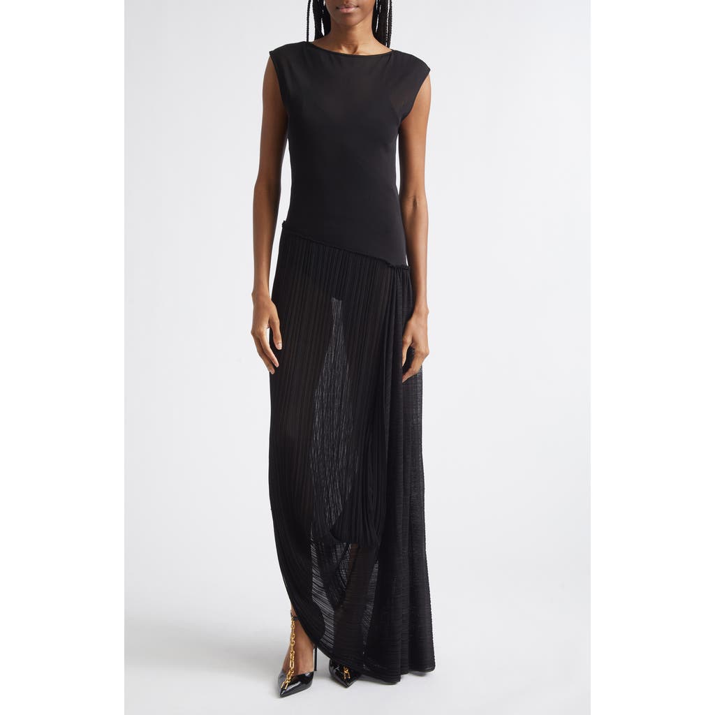 Balmain Balmain Fléchage Draped Sheer Dress