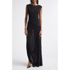 Balmain Balmain Fléchage Draped Sheer Dress