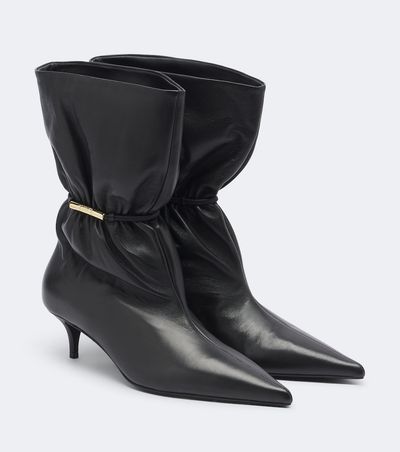 Balmain Balmain Gathered leather ankle boots