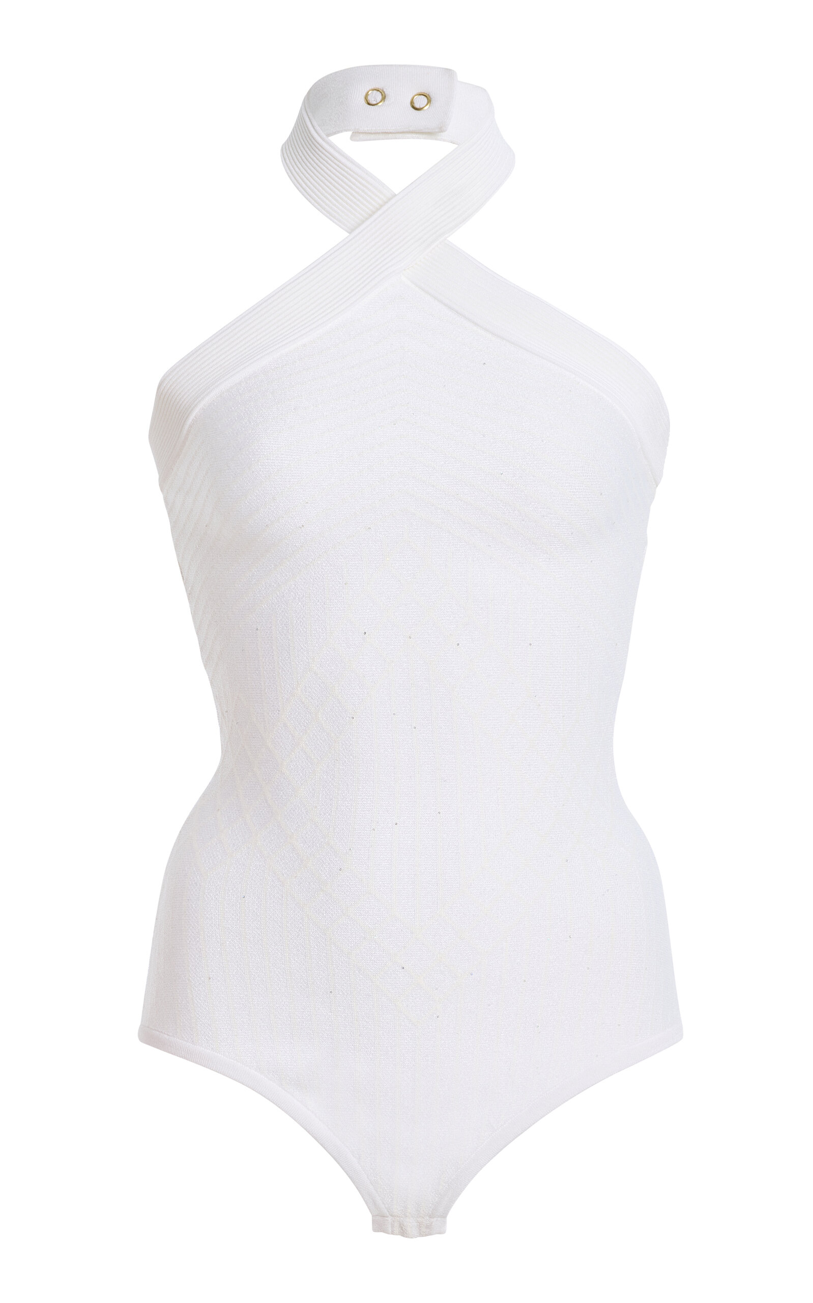 Balmain Balmain Glittered Compact Knit Bodysuit