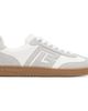 BALMAIN BALMAIN Gray & White 'Balmain Swan' Suede Sneakers - 1
