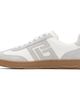 BALMAIN BALMAIN Gray & White 'Balmain Swan' Suede Sneakers - 3