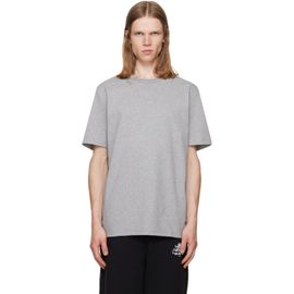 BALMAIN BALMAIN Gray Embroidered 'Balmain Paris' T-shirt