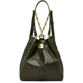 BALMAIN BALMAIN Green Pulse Calfskin Leather Backpack