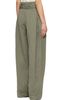 BALMAIN BALMAIN Green Twill High-Waisted Trousers - 3