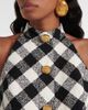 Balmain Balmain Halterneck cotton-blend tweed minidress - 4