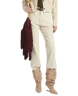 Balmain Balmain High-Waisted Faded Denim Jeans in Beige