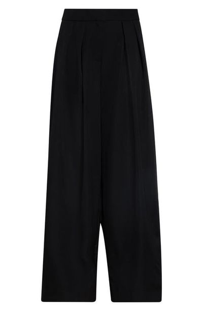 Balmain Balmain High Waist Pleat Front Grain de Poudre Wool Pants
