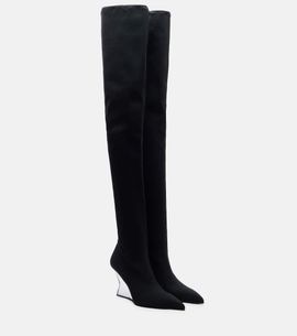 Balmain Balmain Knitted wedge over-the-knee boots