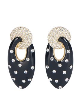 Balmain Balmain Lacquered Brass Organic Earrings with Crystals