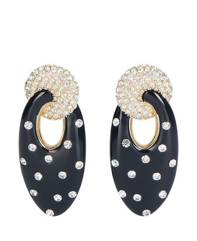 Balmain Balmain Lacquered Brass Organic Earrings with Crystals