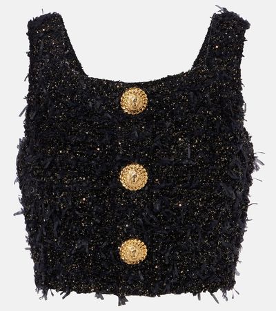 Balmain Balmain LamÃ© tweed crop top