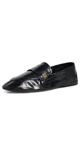 Balmain Balmain Lambskin Flat Loafers Noir