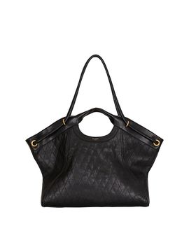 Balmain Balmain Large Tote in Topstitched Leather