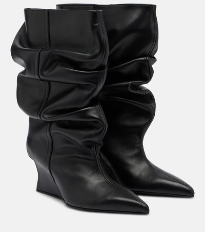 Balmain Balmain Leather wedge boots
