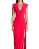 Balmain Balmain Long Crepe Dress with Embellished Detail - 6