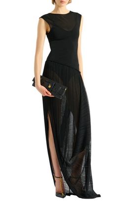 Balmain Balmain Long draped viscose dress