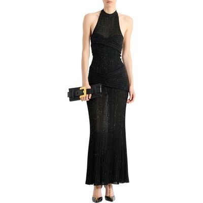 Balmain Balmain Long Fléchage knit dress
